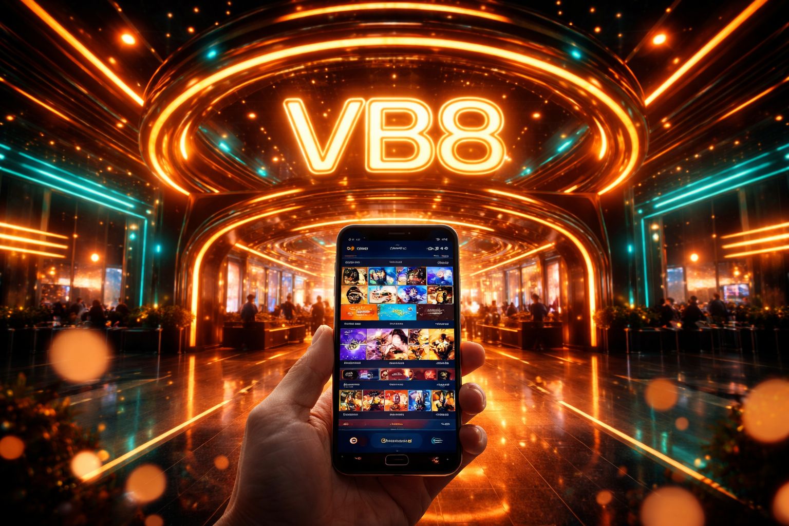 Bangladeshi player launching the VB8 casino lobby on a modern smartphone