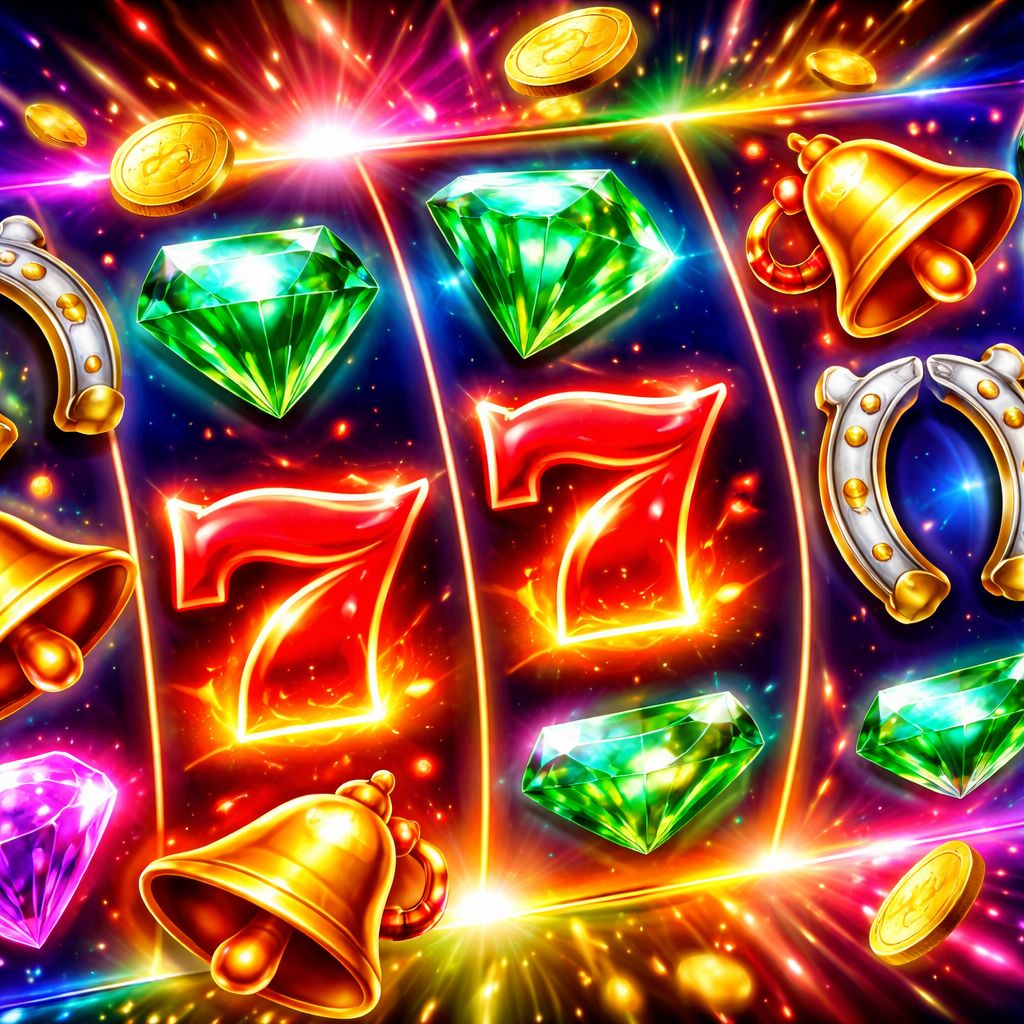 Detailed view of a digital slot reel interface packed with shimmering symbols, cascading wins, and dynamic animations